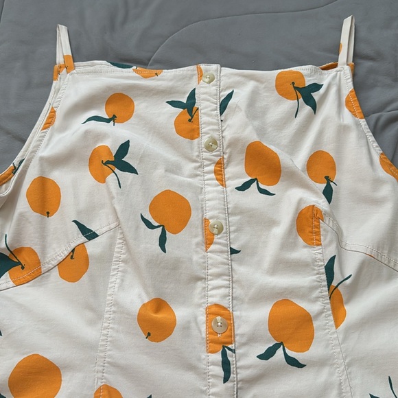 NWT Anthropology  for Maeve  XLP Maeve Cream and Orange Midi Dress has pockets - Picture 7 of 8